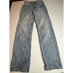 Ksubi Women's Blue Acid Wash High Rise Straight Leg Denim Jeans Size 25‎